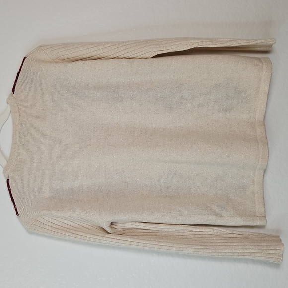 Pierri New York Cream and Burgundy Argyle Cardigan - Picture 4 of 11